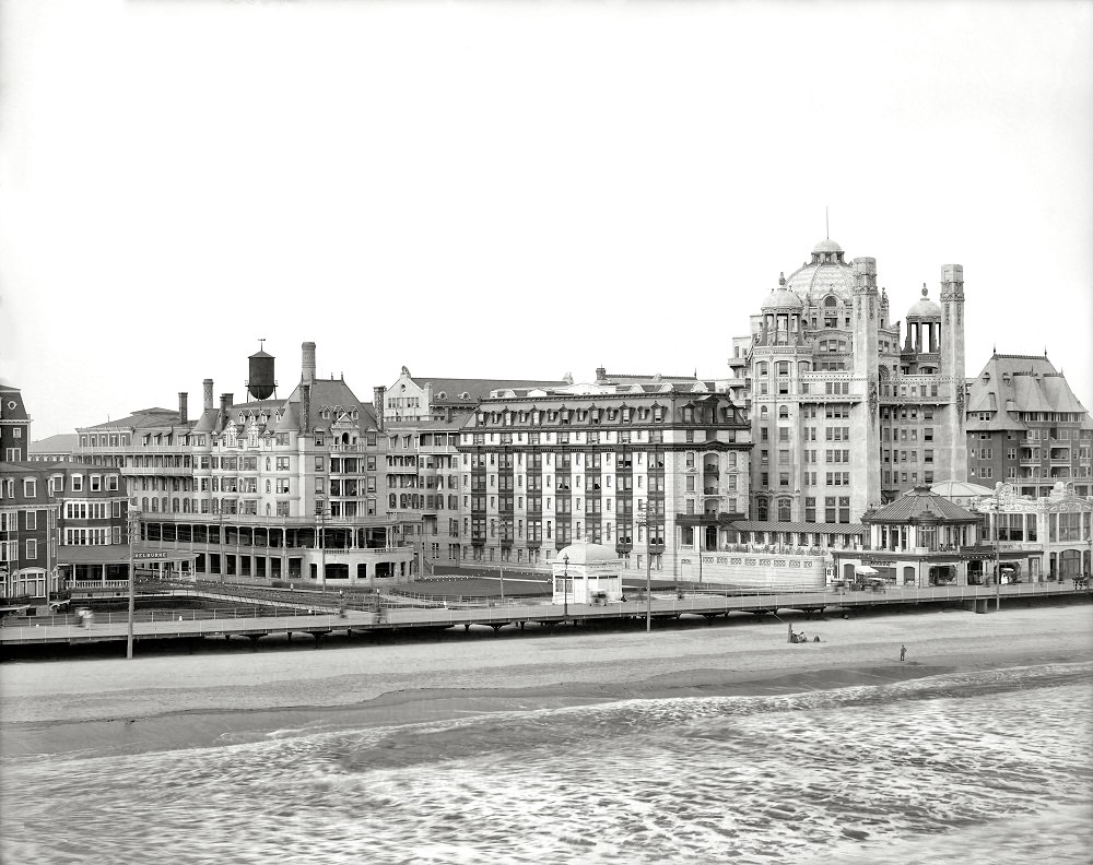Shelburne, Dennis and Marlborough-Blenheim hotels, Atlantic City, New Jersey, circa 1908