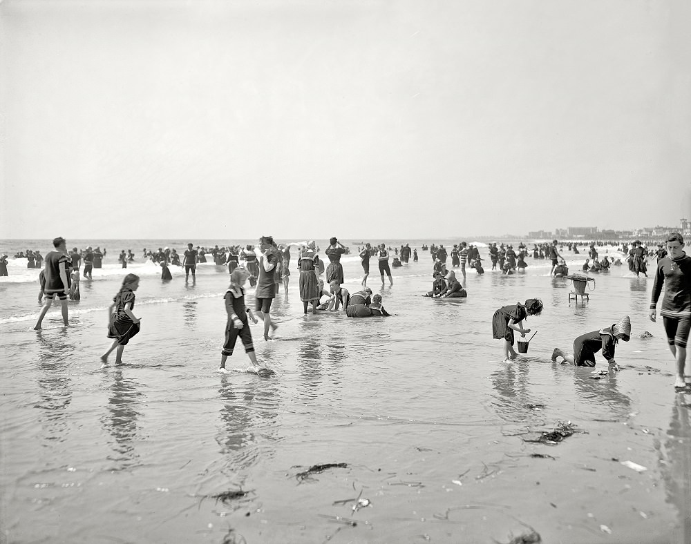 On the beach at Atlantic City, The Jersey Shore circa 1905