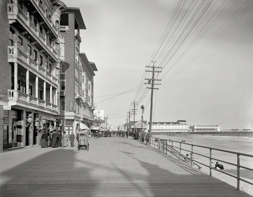 The Boardwalk and Auditorium Pier, Atlantic City, 1901