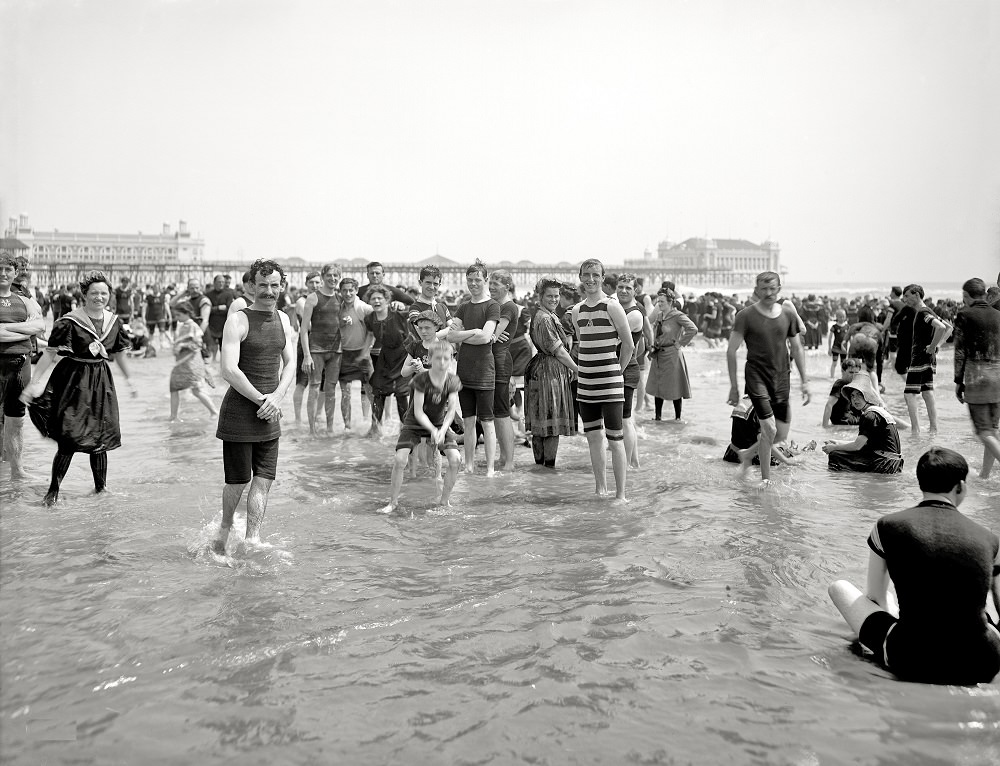 On the beach at Atlantic City, 1905