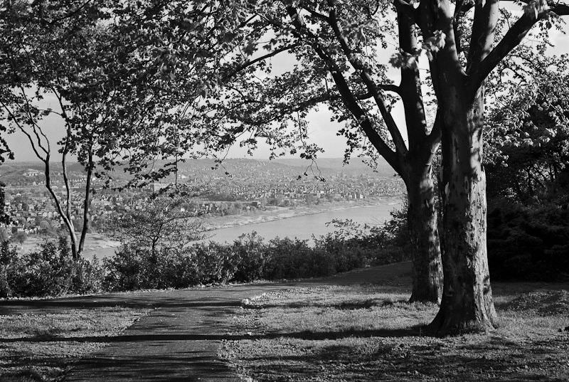 Looking across the Ohio River from Eden Park toward Bellevue, Kentucky, May 1939