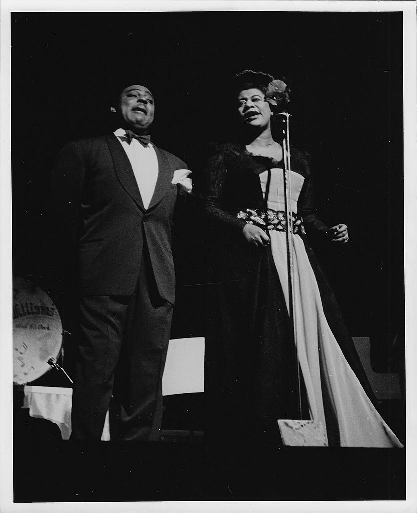 Ella Fitzgerald performing with Cootie Williams, 1945