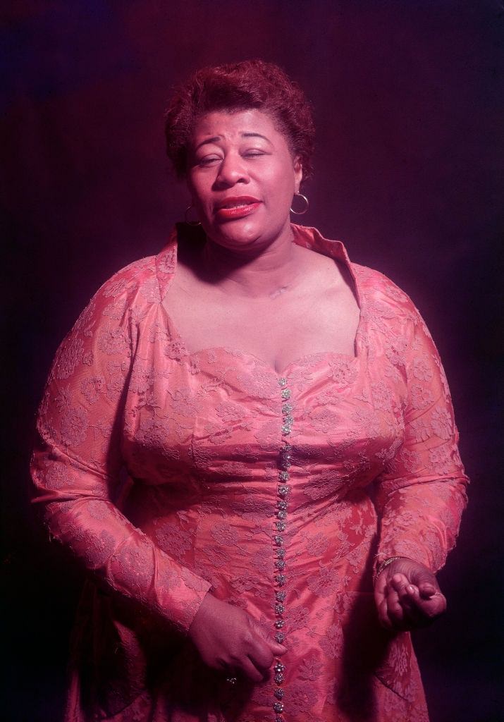 Ella Fitzgerald singing on stage, 1951