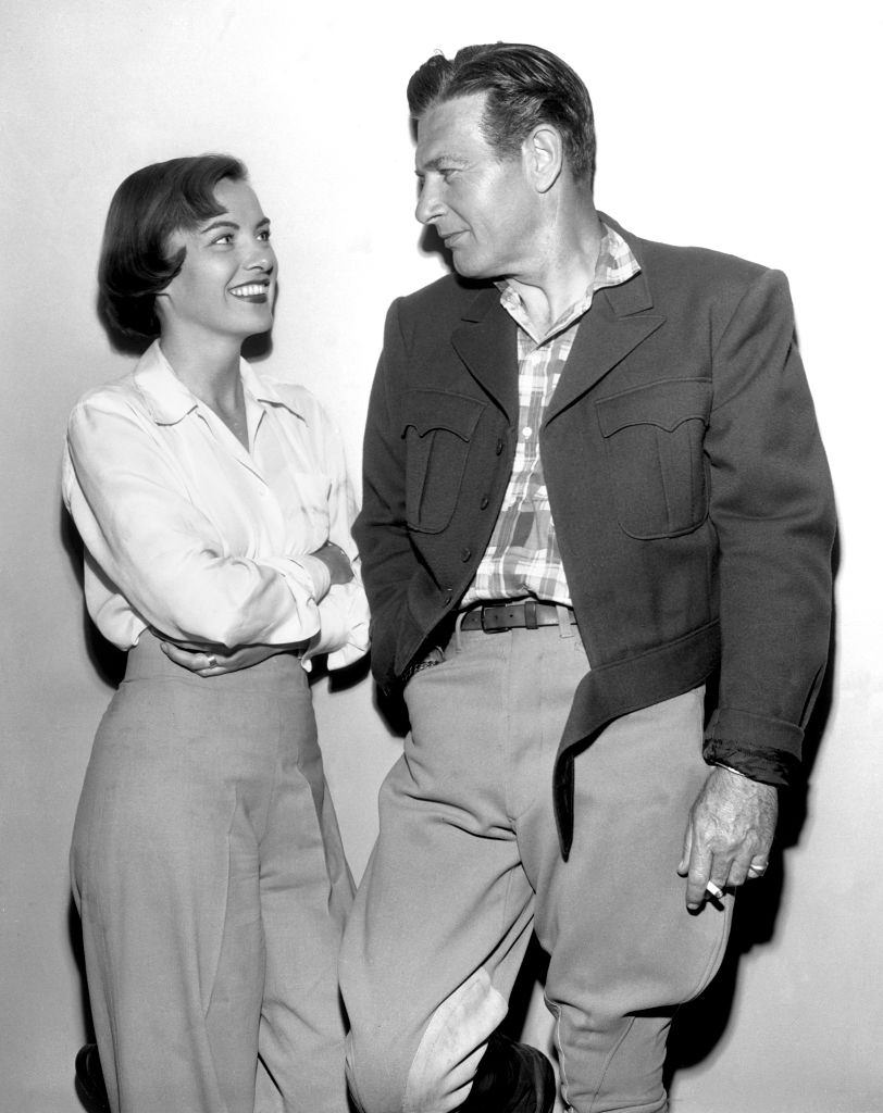 Ella Raines with actor Richard Arlen in 'The Ed Wynn Show', 1949