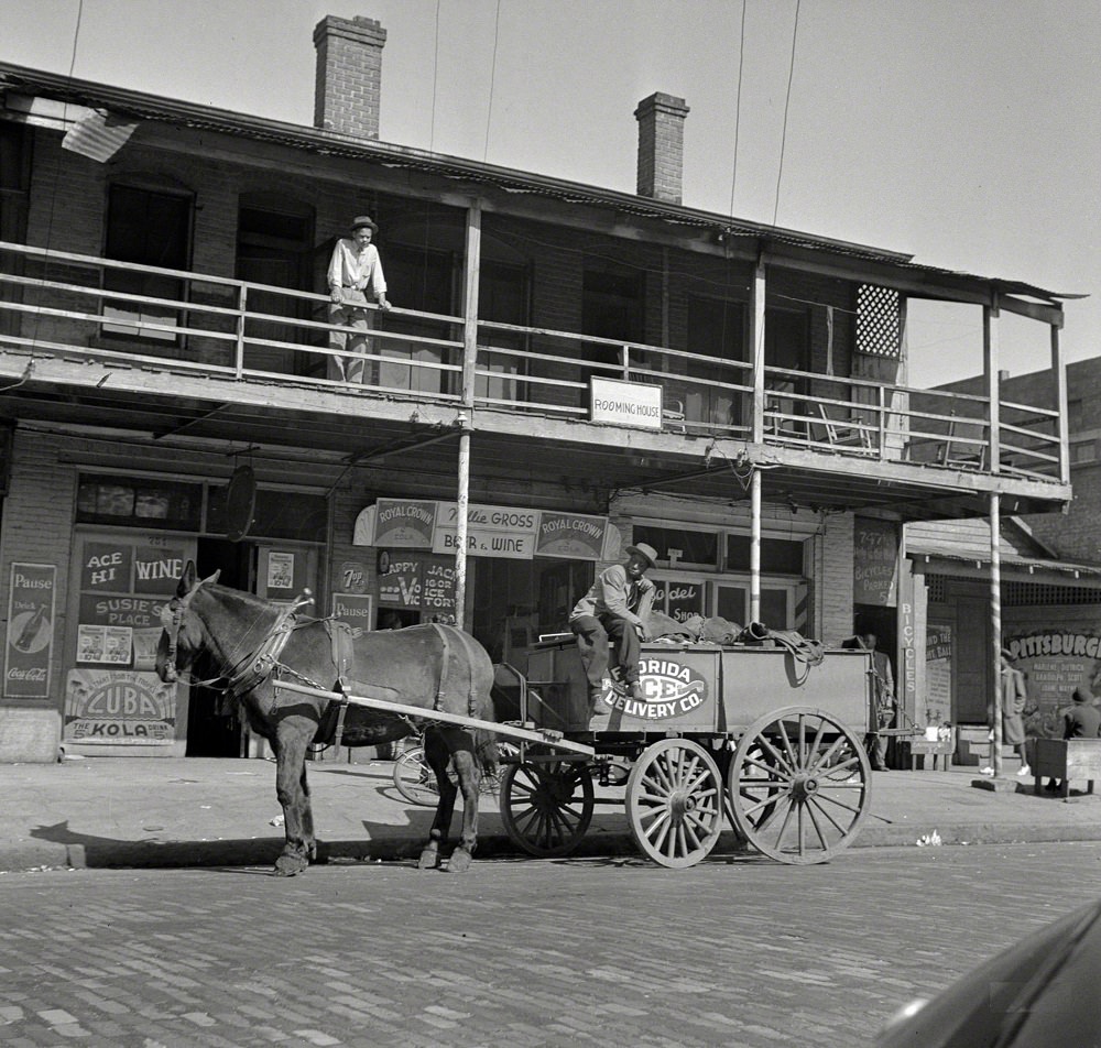 Street scene in the Negro section, Jacksonville, Florida, February 1943