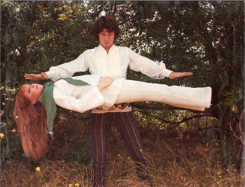 Jim Morrison 'levitating' Pamela Courson, 1968