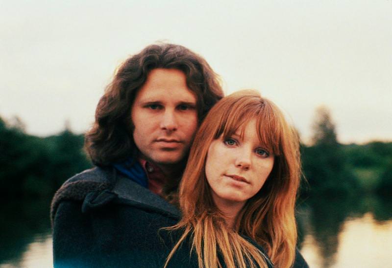 Pamela Courson and Jim Morrison on a lovely evening, 1970