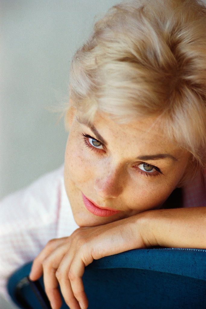 Kim Novak Leaning Head on Back of Chair