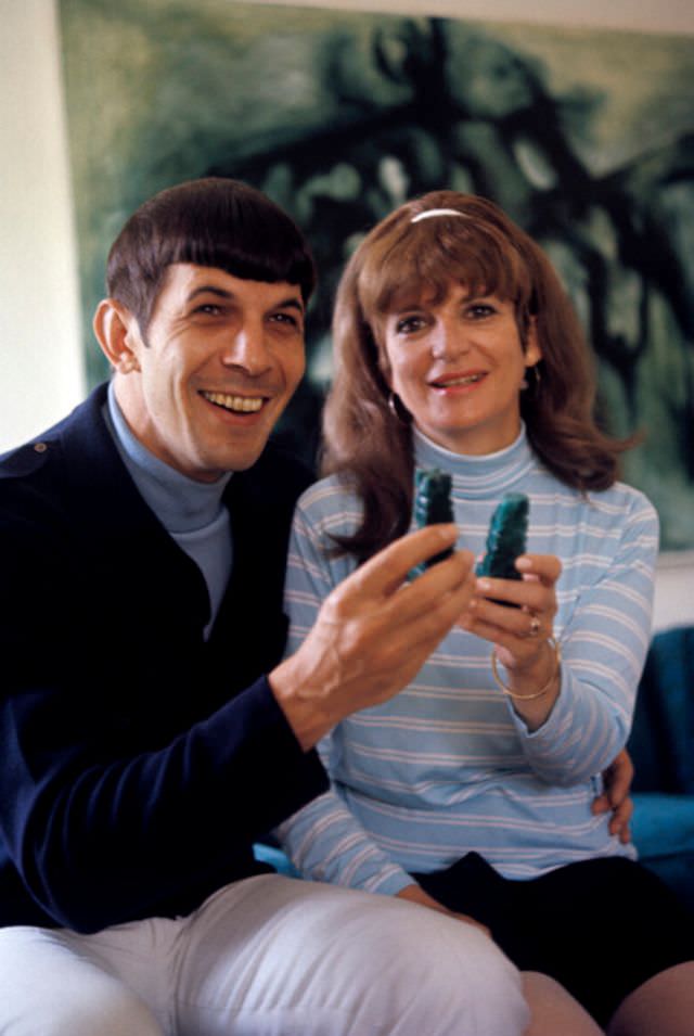 Sandra Zober with Nimoy at home in Westwood, California, 1966