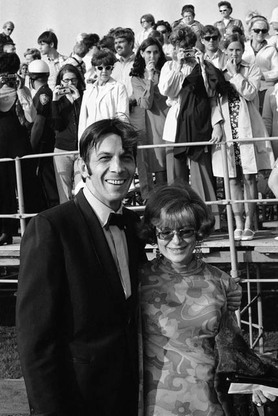 Leonard Nimoy with Sandra Zober on the set of Star Trek