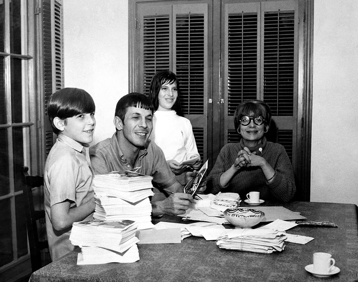 Sandra Zober and Leonard Nimoy with their kids, Julie and Adam