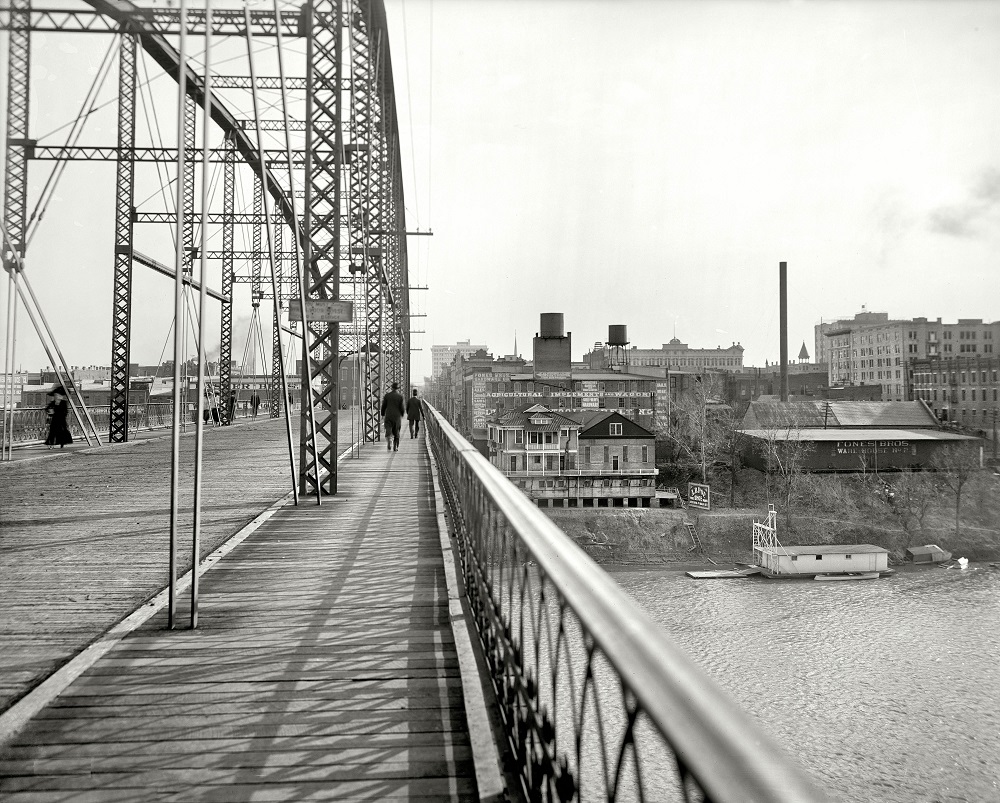 View from the Free Bridge, Little Rock, Arkansas, circa 1910