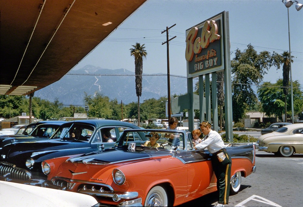 At Bob's Custom Royal convertible, Los Angeles, 1956