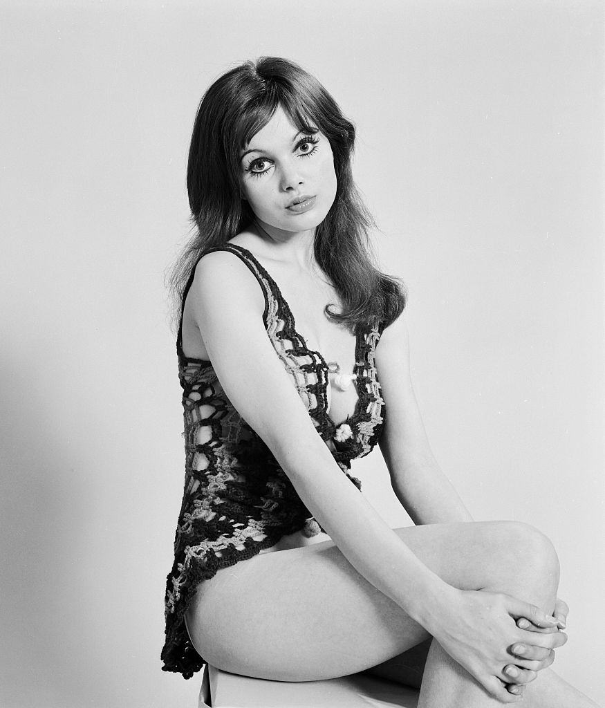 Madeline Smith during fashion photoshoot, 1971