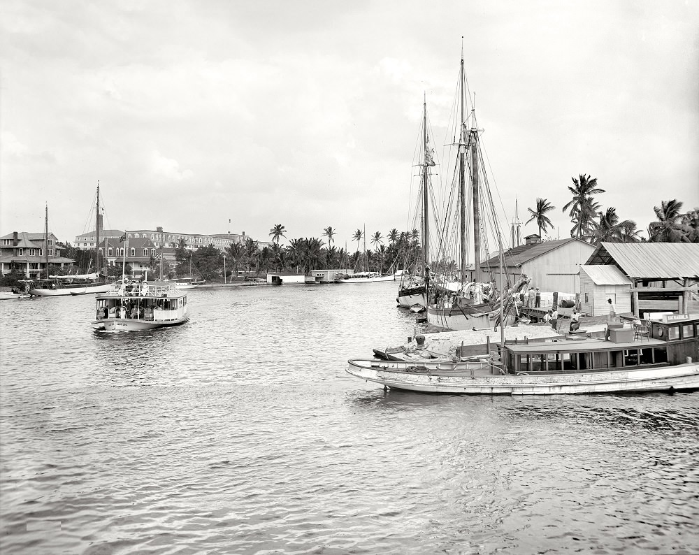 Miami River and Royal Palm Hotel, Miami circa 1907