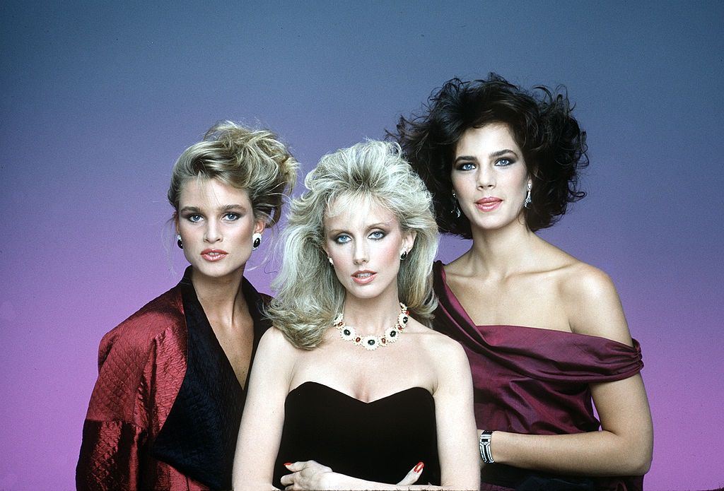 Morgan Fairchild with Nicollette Sheridan and Laurie Caswell during Paper Dolls, 1984