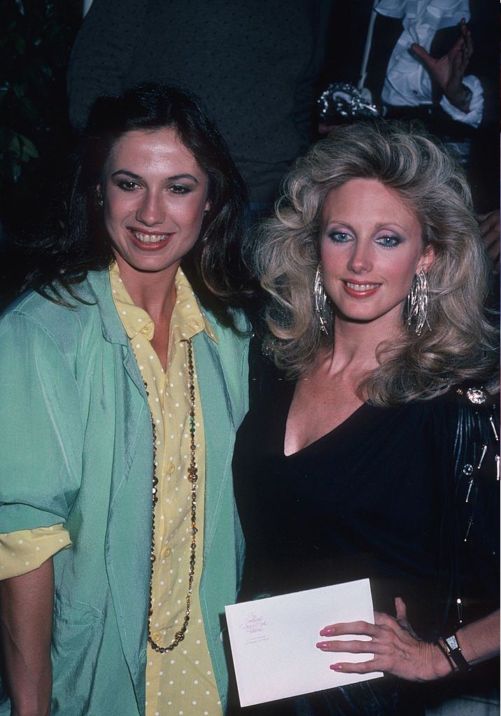 Morgan Fairchild with Ana Alicia at Spago Restaurant, September 28, 1985