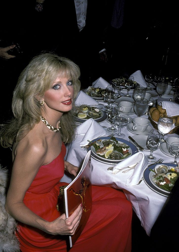 Morgan Fairchild having dinner at American Ballet Theatre, 1981