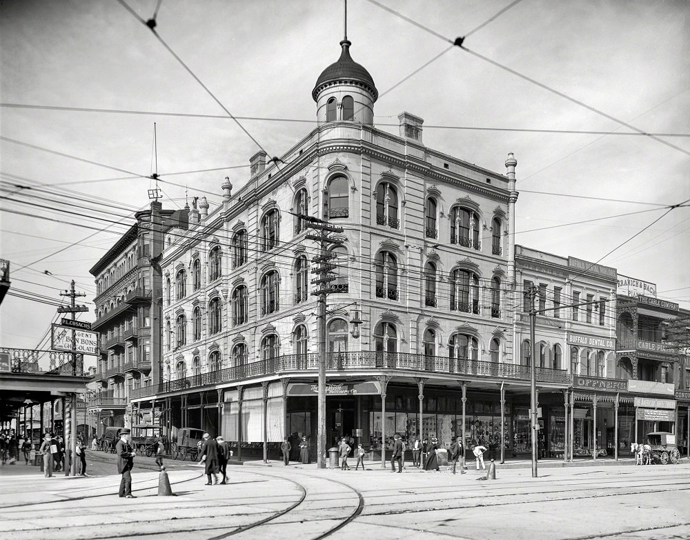 Chess, Checkers and Whist Club, Canal and Baronne streets, New Orleans circa 1903