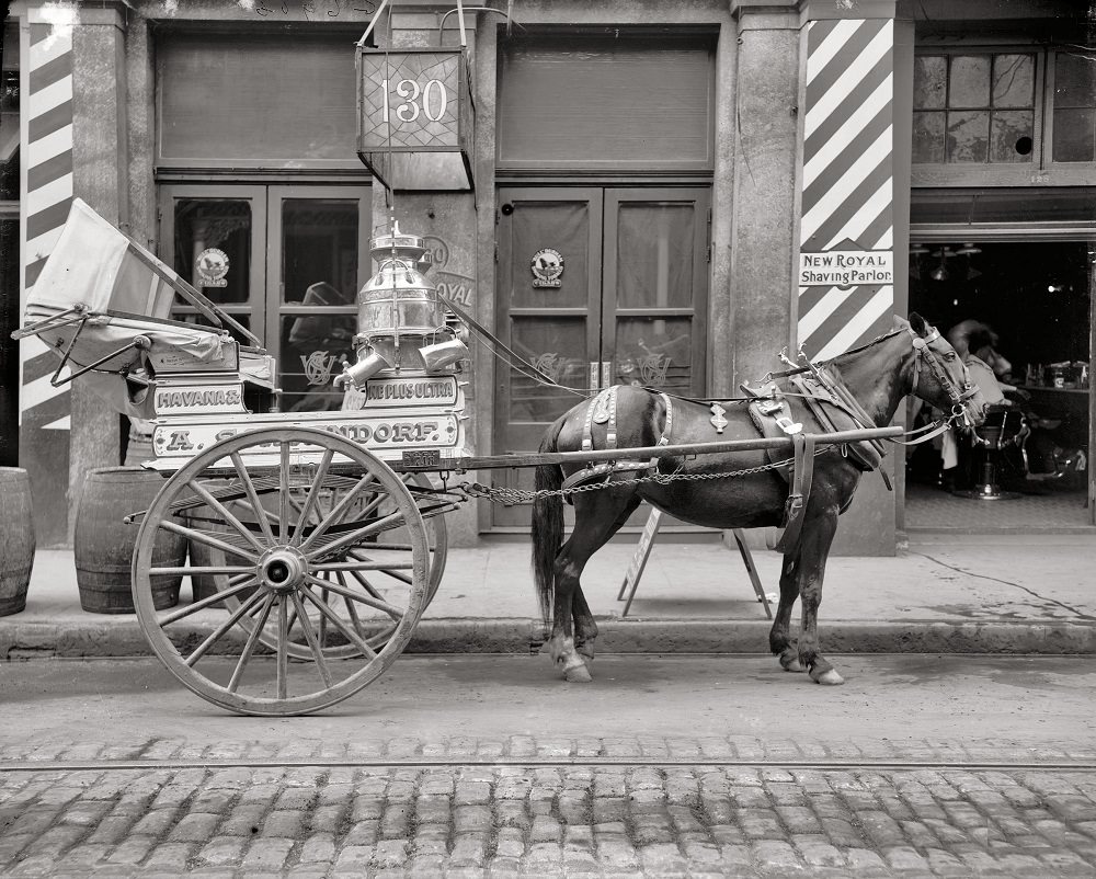 A typical milk cart, New Orleans circa 1910