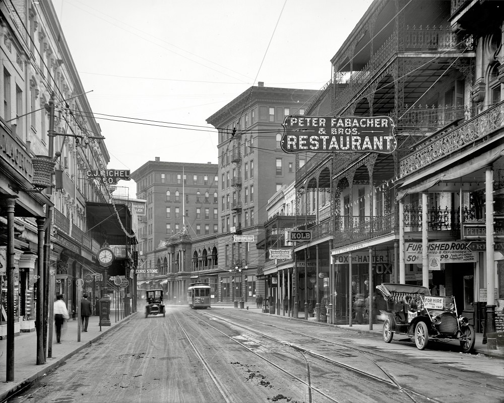 St. Charles Avenue from Canal Street, New Orleans circa 1910