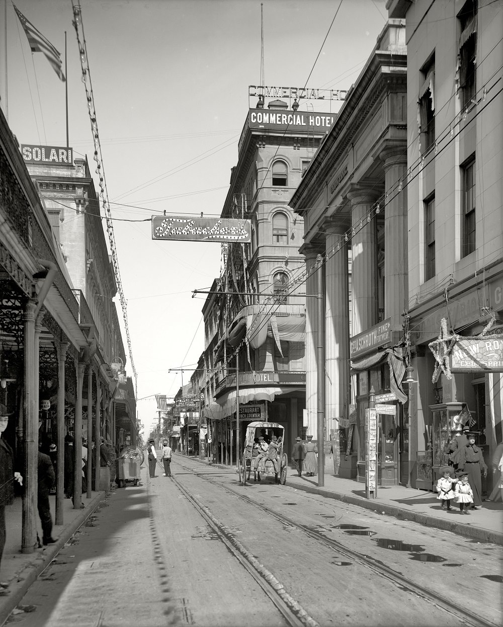 Royal Street from Canal Street, New Orleans circa 1906