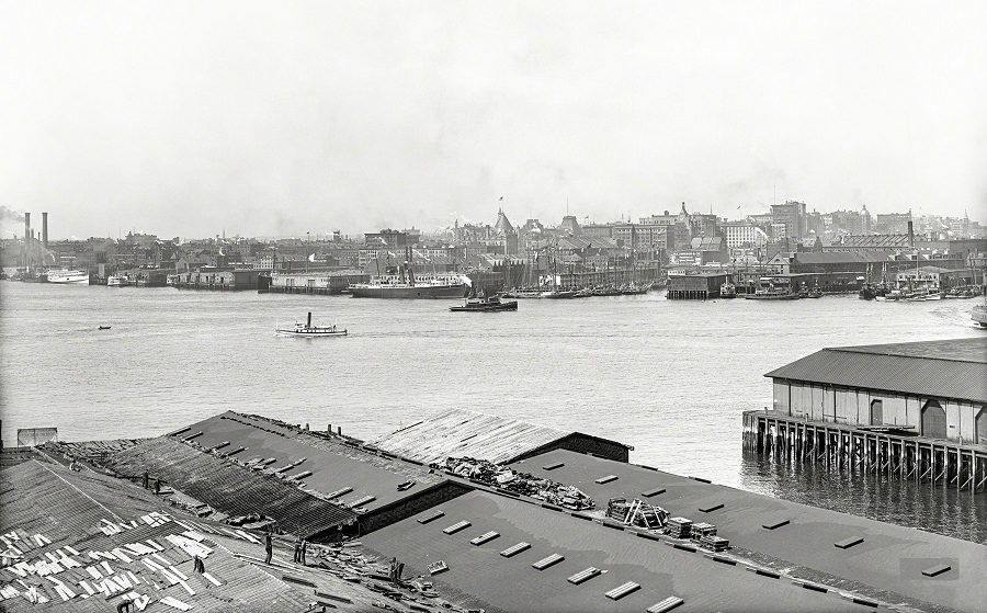 Boston, Massachusetts, from East Boston across Inner Harbor, 1906