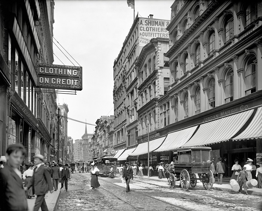 Washington Street north from Temple Place, 1906