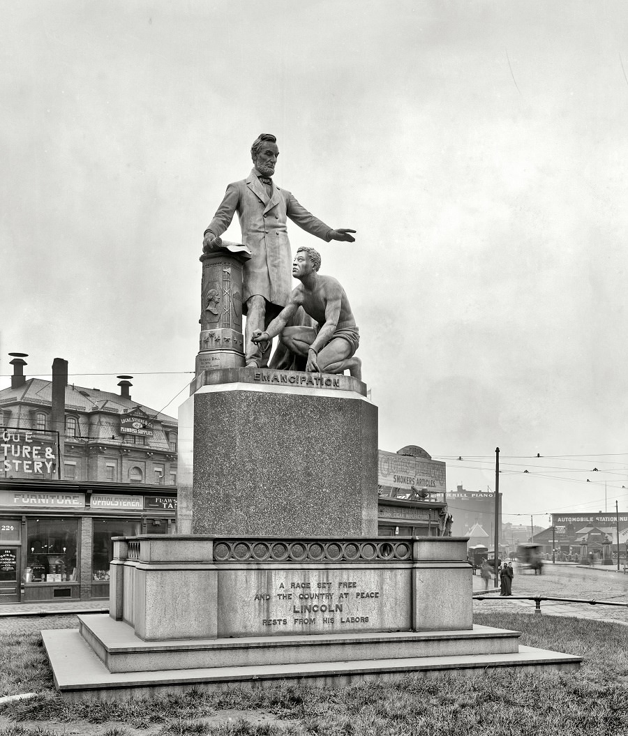 Lincoln statue, Park Square, Boston, 1906