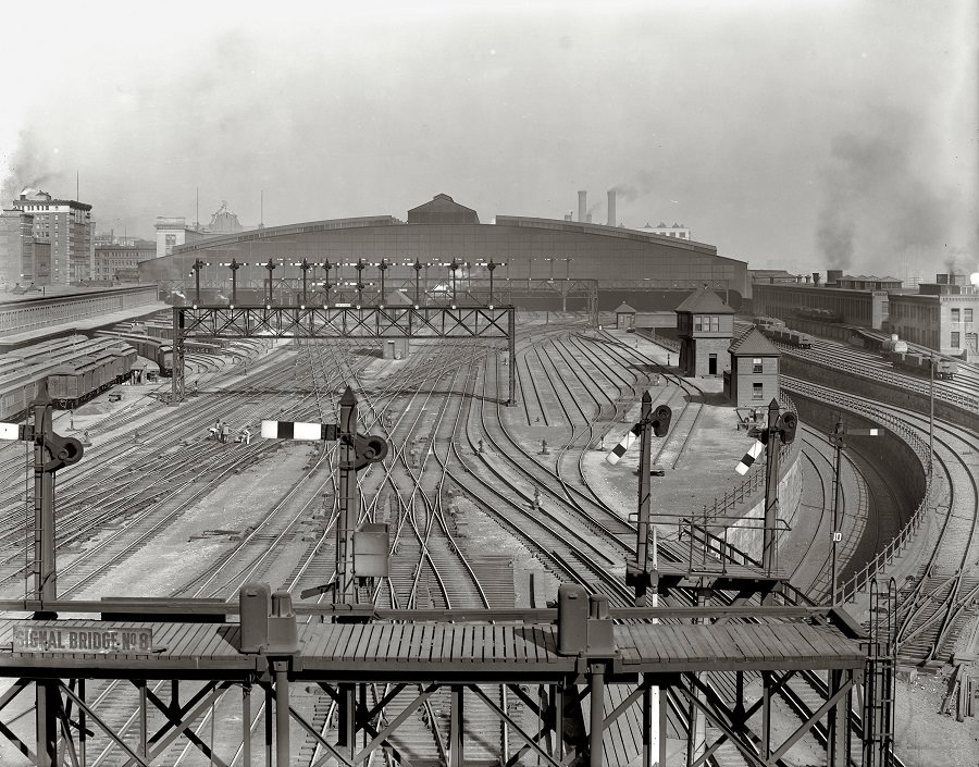 Yard and tracks, South Terminal Station, Boston, 1904