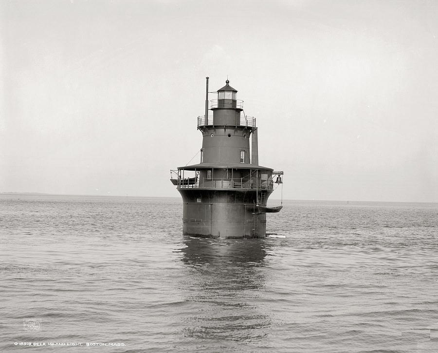 Deer Island Light off Boston, 1906