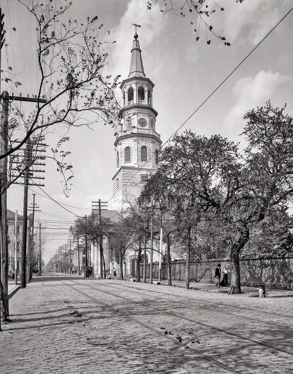 Meeting Street and St. Michael's Church, Charleston, South Carolina, circa 1900