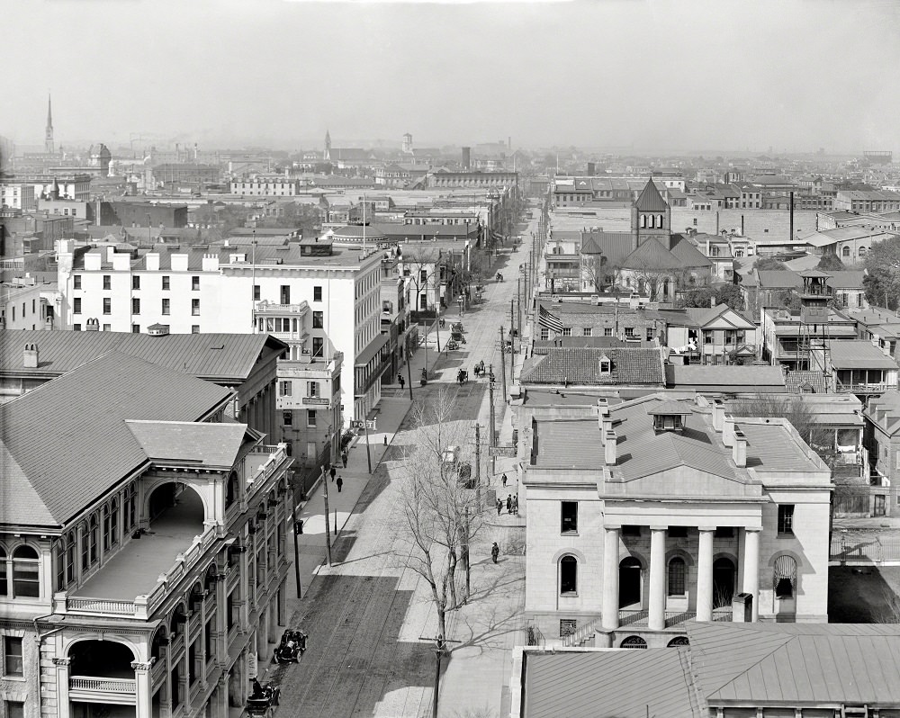 Meeting Street from St. Michael's Church, Charleston, 1911