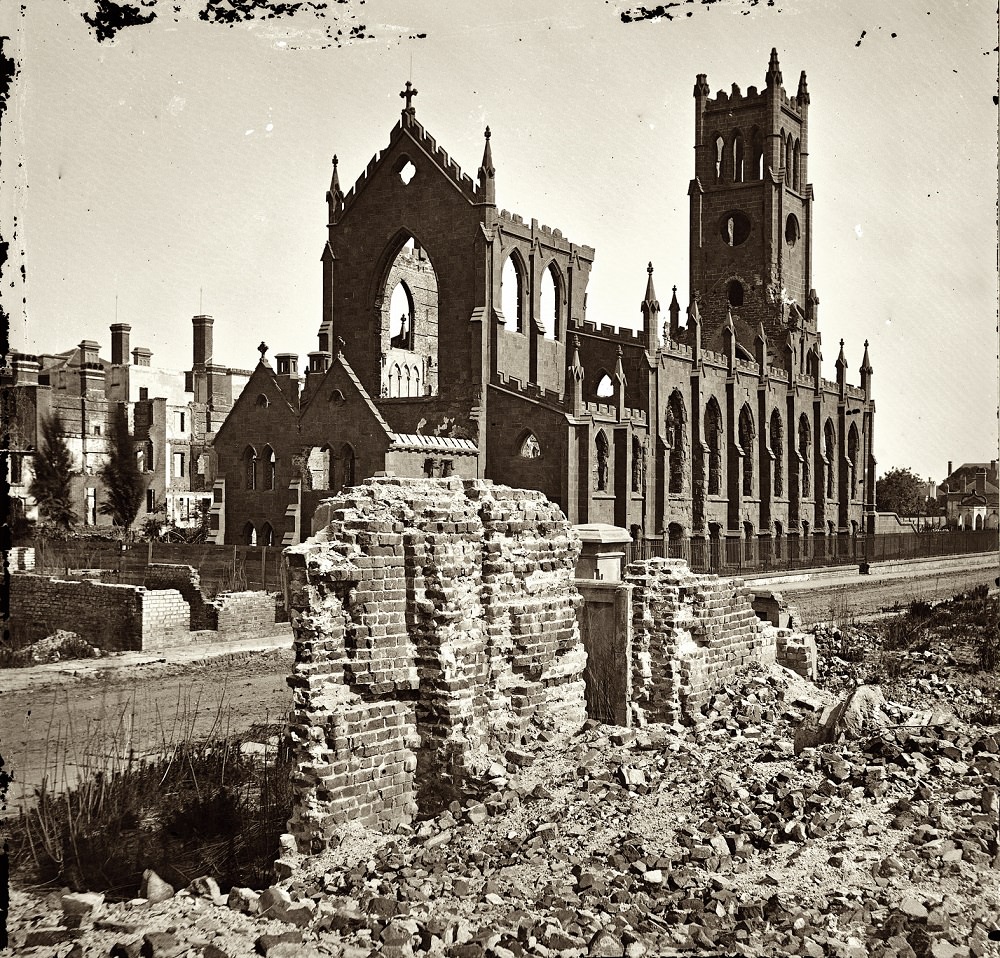 Ruins of the Cathedral of St. John and St. Finbar, Charleston, 1865