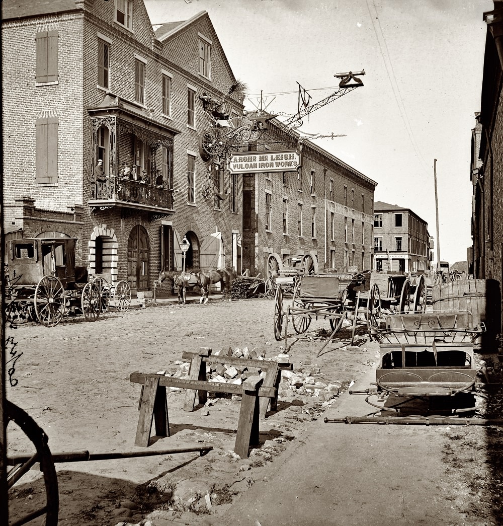 Archibald McLeish's Vulcan Iron Works on Cumberland Street, Charleston, 1865