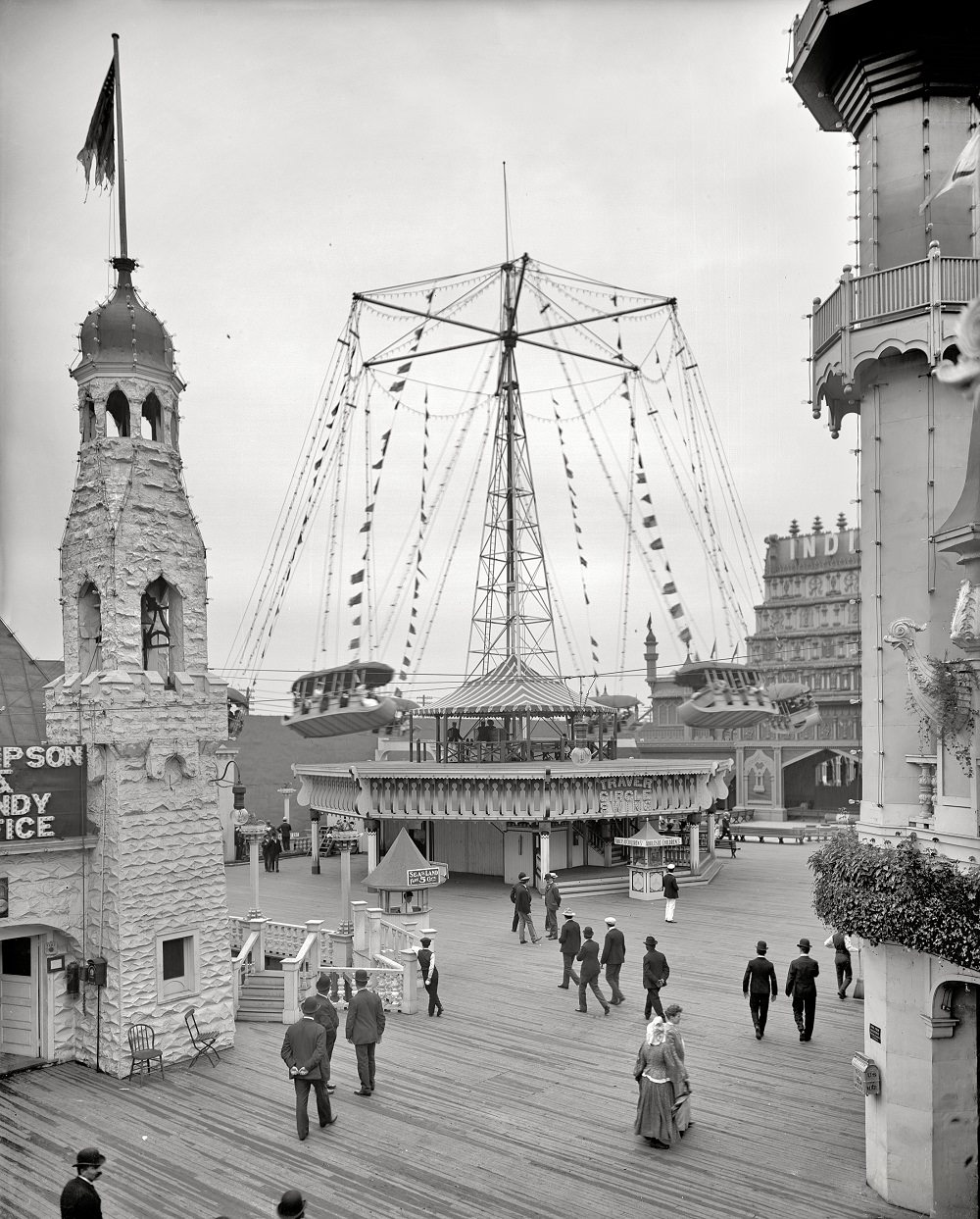 Luna Park circle swing, Coney Island, New York circa 1905