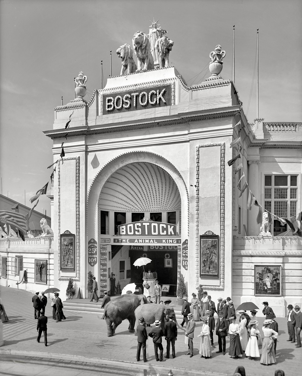 Bostock, Dreamland, Coney Island, New York, 1905 körül