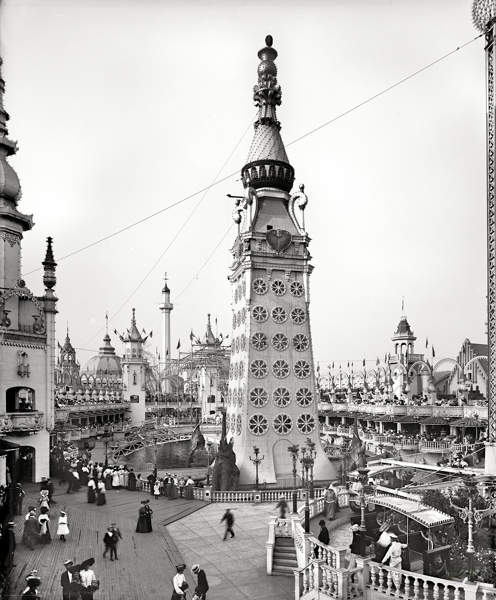 Fő torony, Luna Park, Coney Island, New York, kb. 1905