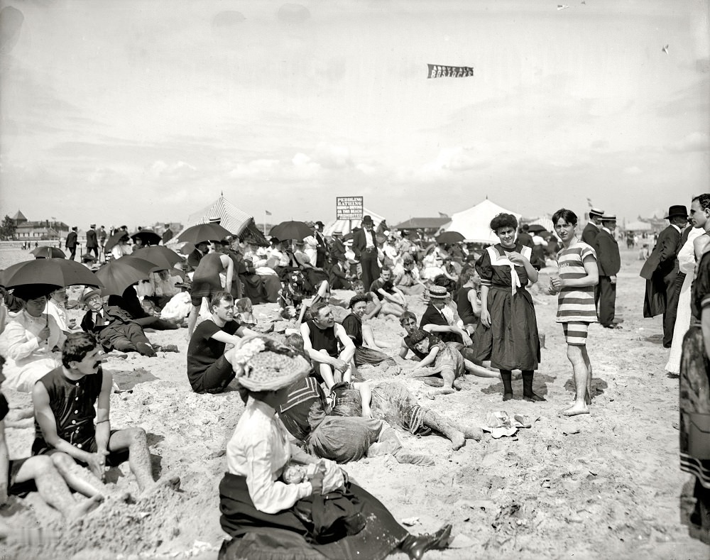 Surf bathing, Coney Island, New York, circa 1905