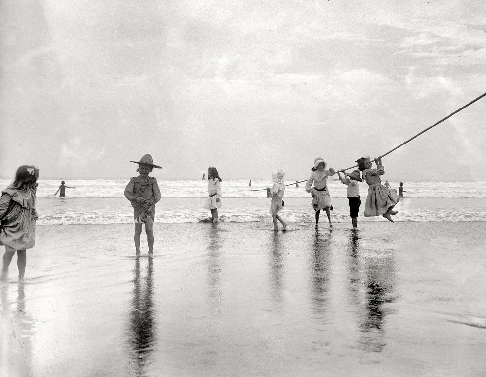 Riley kapitány és életmentők, Coney Island, New York, 1905 körül