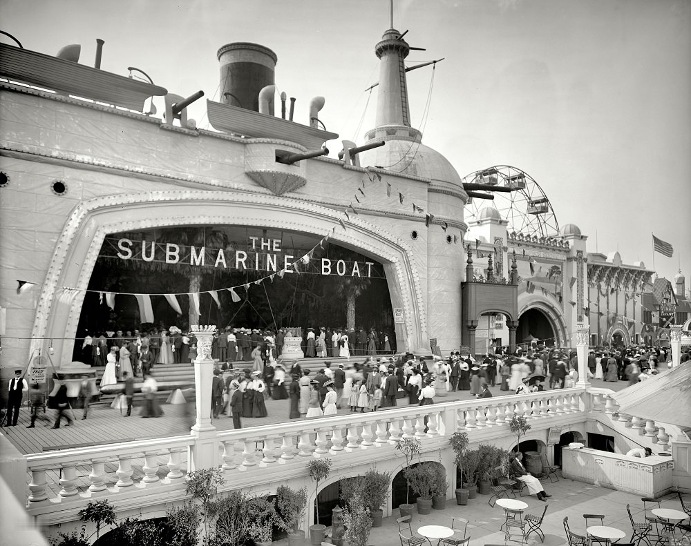 The Submarine Boat, Coney Island, New York circa 1904