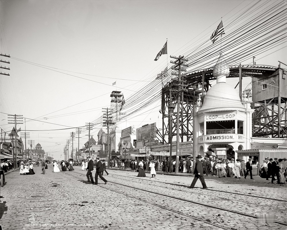 Surf Avenue, Coney Island, New York, 1903 körül