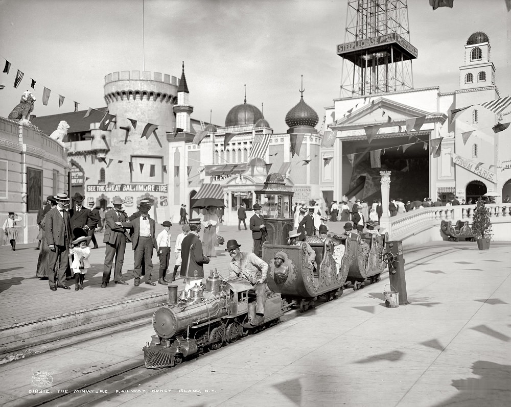 A miniatűr vasút, Coney Island, New York, kb. 1905