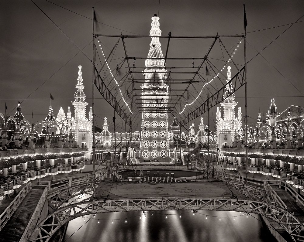 Éjszaka a Luna Parkban, a Coney Island 1905 körül