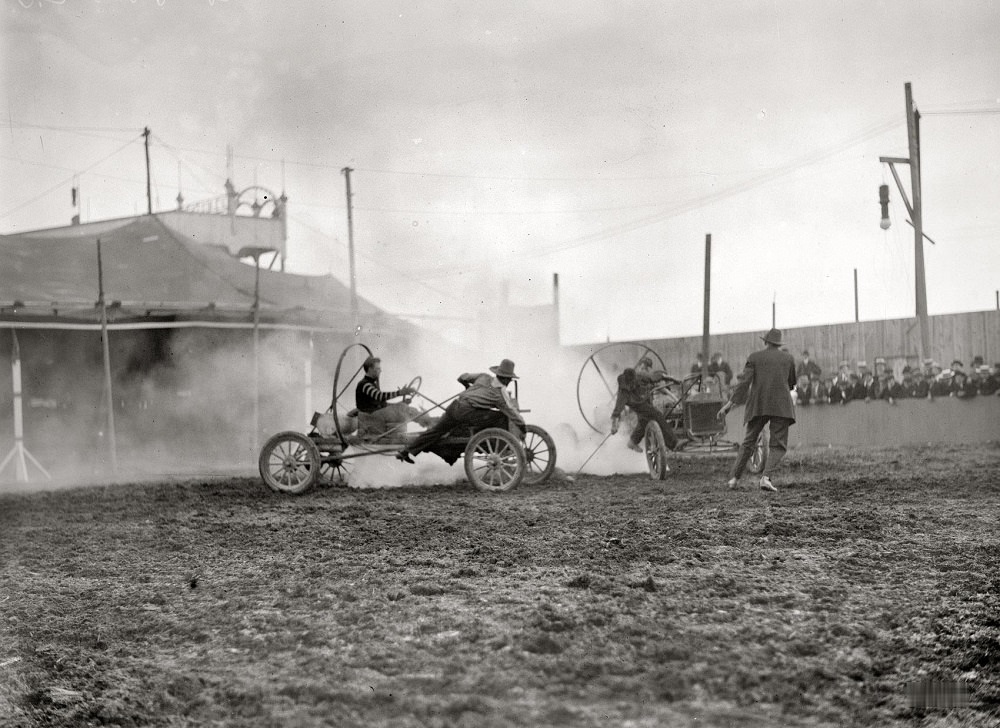 The sport of kings with a little rodeo and demo derby thrown in, Coney Island, 1913