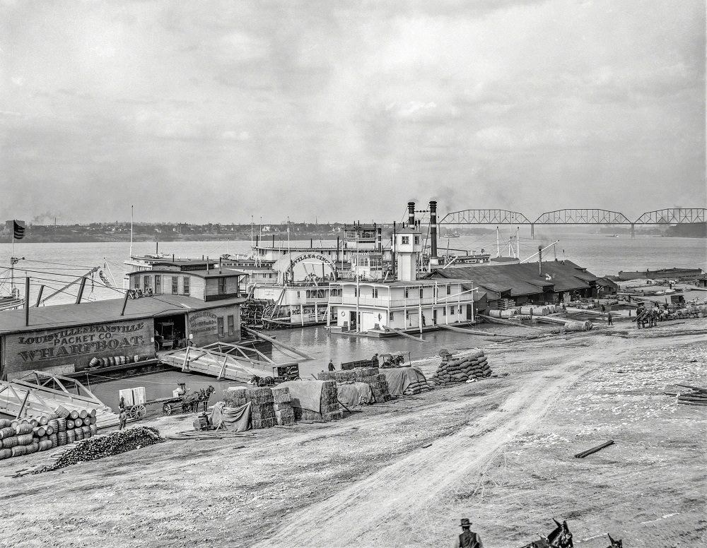 Ohio River levee at Louisville, 1905