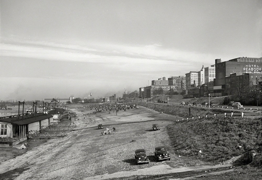 Mississippi River levee, , Memphis, January 1942