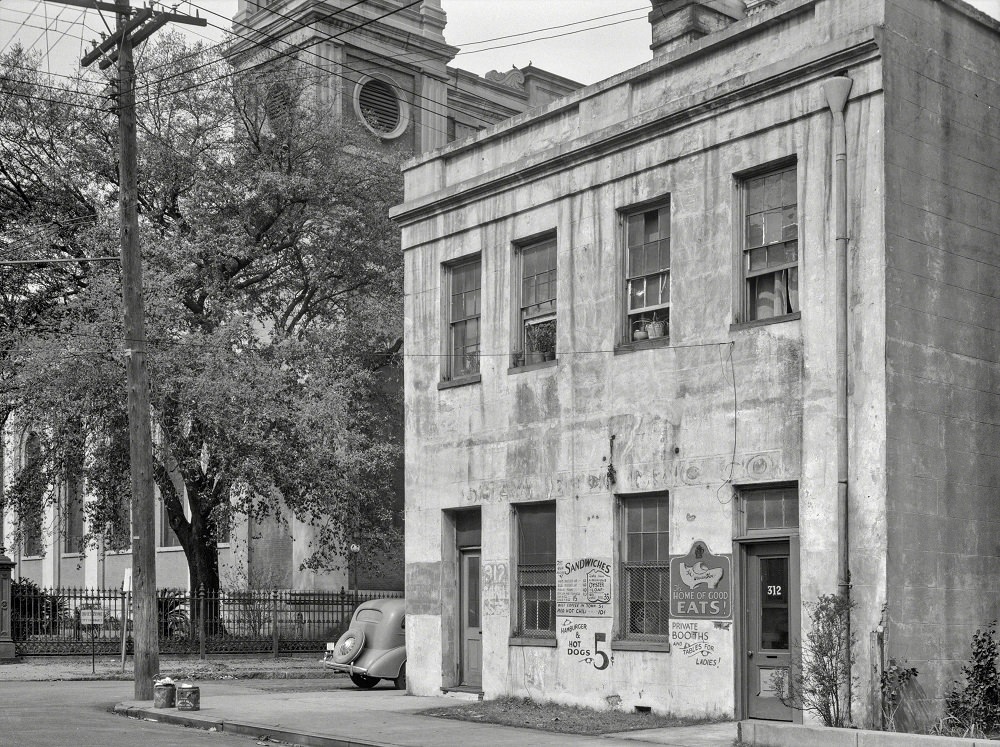 Bloodgood's Row on Monroe Street 1939 Alabama Mobile Historic Photo Print 