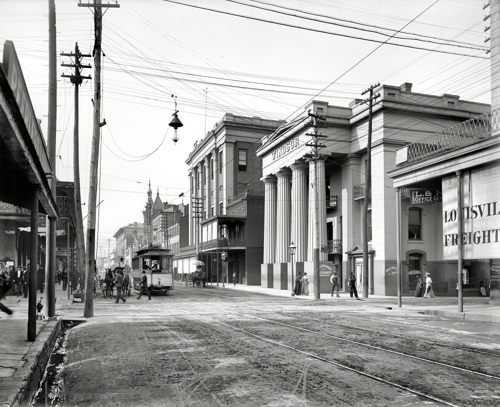 Hotel Windsor and Royal Street, Mobile, Alabama, circa 1901