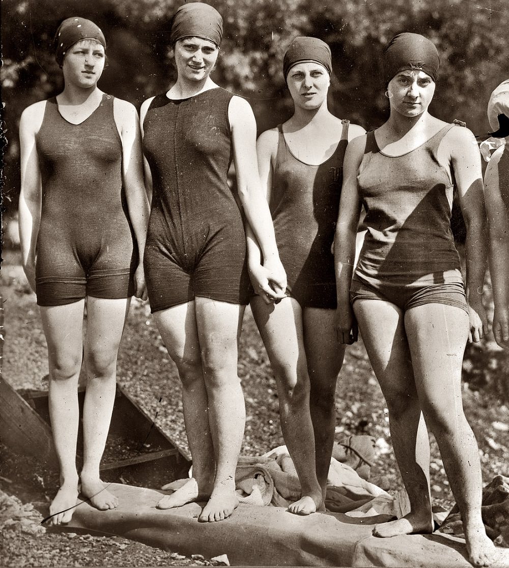 Mermaid Club, Philadelphia." Members in bathing suits circa 1920.